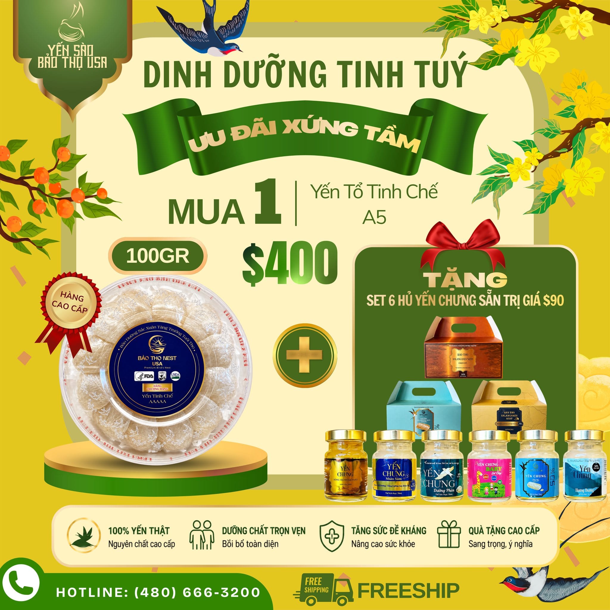 683595670_122130627735038319_3384739412949721860_n 👑 COMBO – YẾN TỔ TINH CHẾ A5 TẶNG SET 6 HỦ YẾN CHƯNG SẴN - Ảnh 1