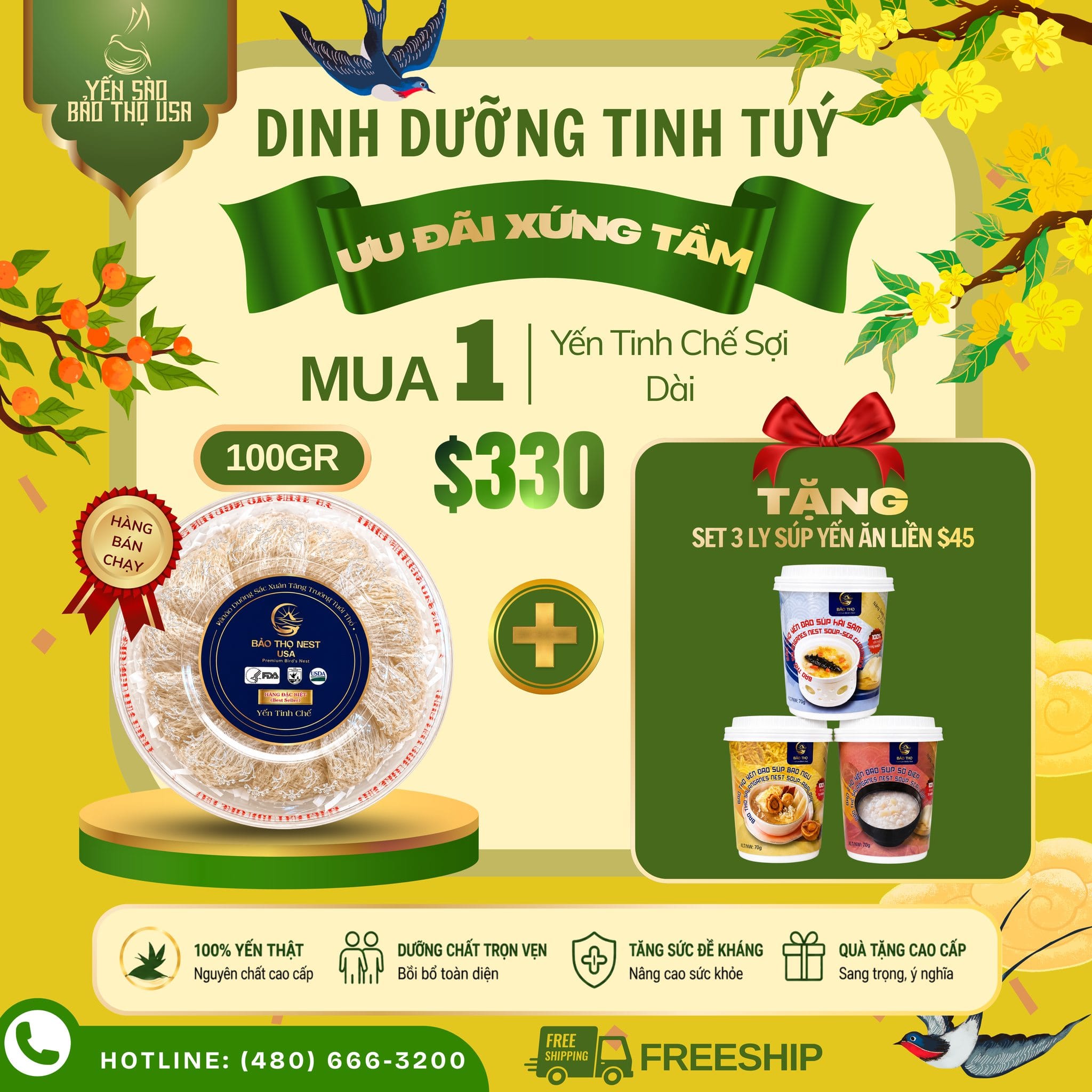 684497966_122130627675038319_8743736141776486924_n 🔥 COMBO – YẾN TINH CHẾ SỢI DÀI TẶNG SET 3 LY SOUP YẾN ĂN LIỀN - Ảnh 1